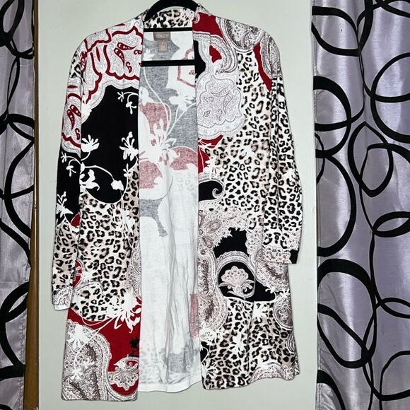 CHICOS Open Front Cardigan Sz 0 - Picture 1 of 10